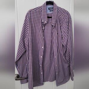 Chaps Men's Purple Plaid Button Down Shirt